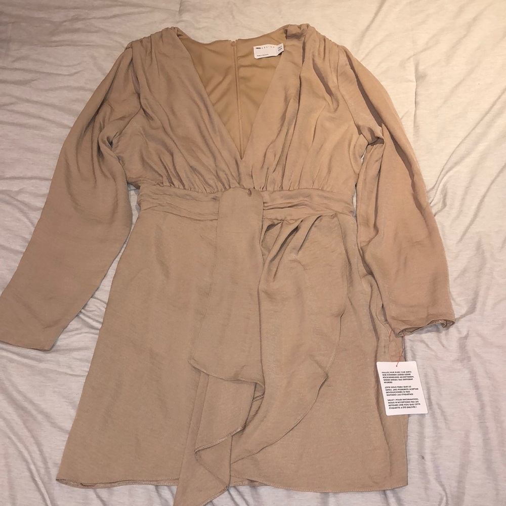 ASOS TAN LONG SLEEVE DRESS
